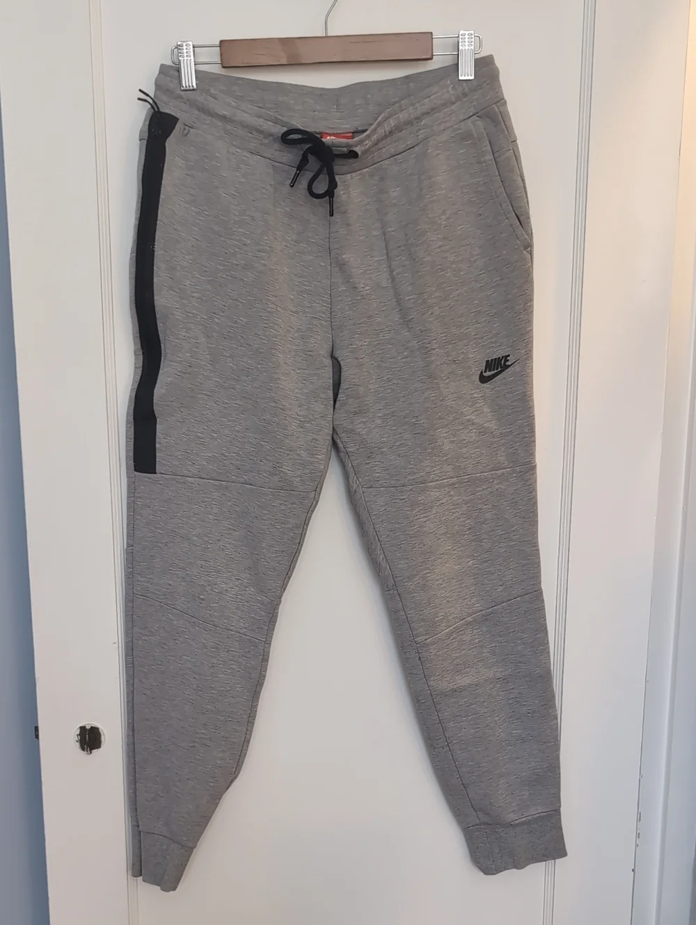 Nike Gray Joggers with Black Side Stripe And Large Stash Pocket
